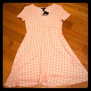Pink and White Plaid Dress